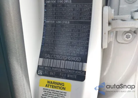 2016 Land Rover Discovery Sport Hse Lux from USA, damaged, VIN SALCT2BG1GH594063